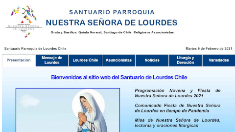 Sitio Web Santuario Lourdes Chile